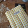 Pochette à livres vichy jaune
