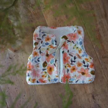 Gilet de berger bébé fleur aquarelle