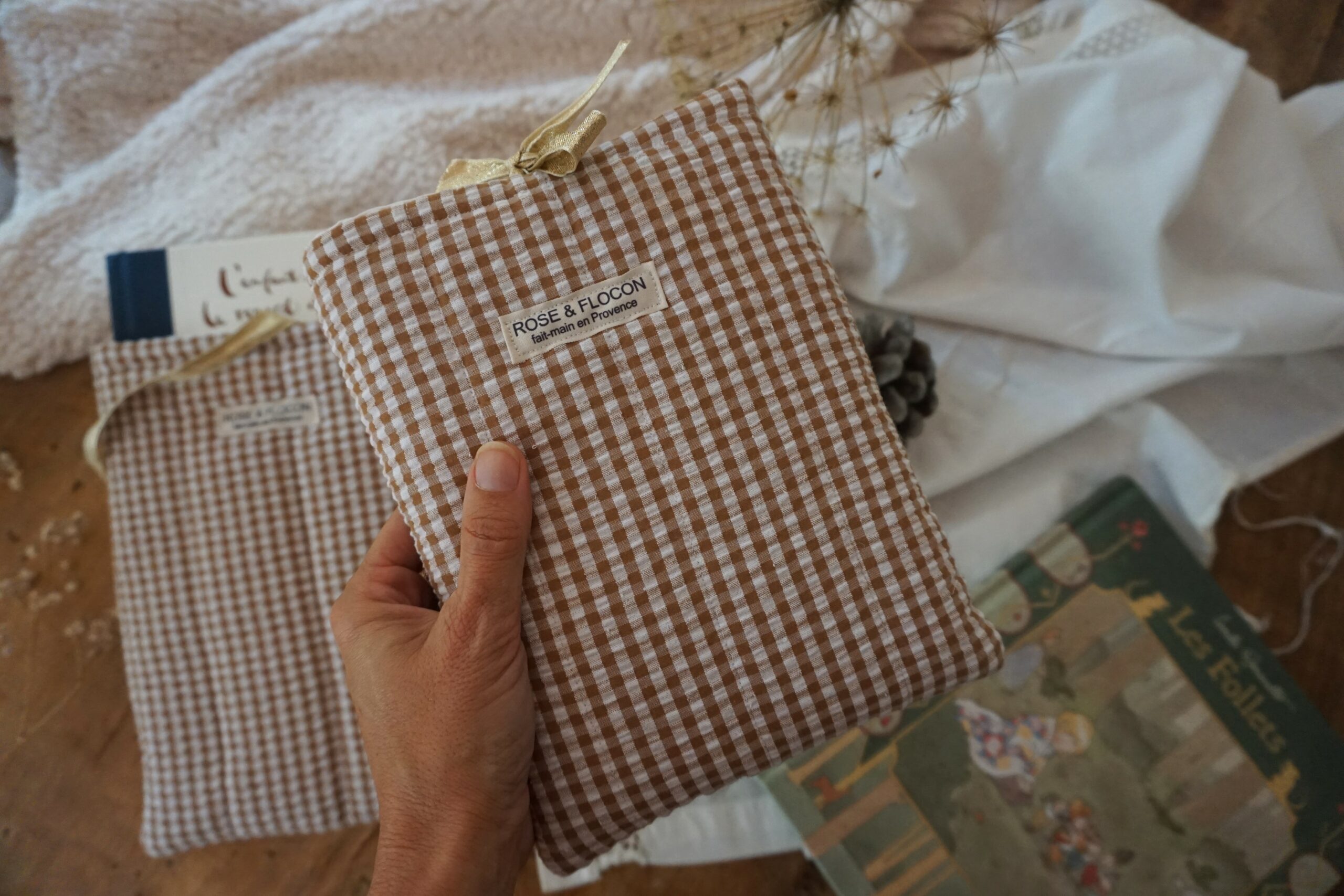 Pochette à livres Vichy Mocha